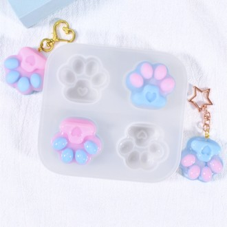 실리콘 키링 석고 고체 방향제 왁스 비누 캔들 타블렛 발바닥 모양 몰드