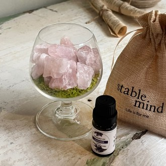 핑크 쿼츠 스톤 디퓨저 오브제 Set [선물 패키지 디퓨져 돌 방향제 집들이 아로마 오일 실내 인테리어]