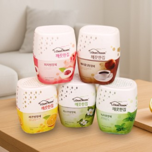 깨끗한집 방향제 5종 피치 헤이즐넛 레몬 자스민 녹차 실내 탈취제 200g